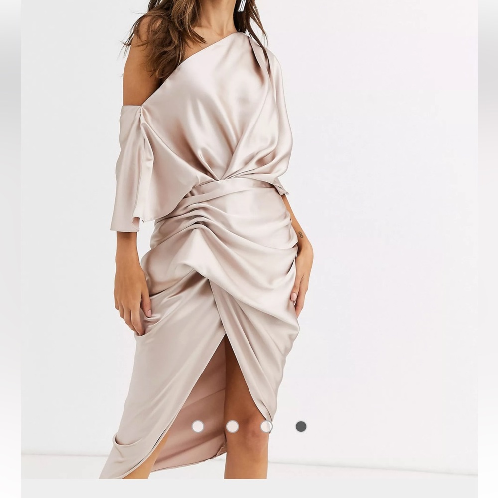 asos satin drape blush size 2 dress new with tags